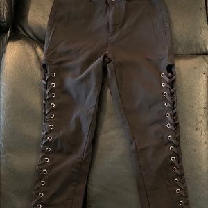 Cute Lace up Jeggings, Medium(leggings included)